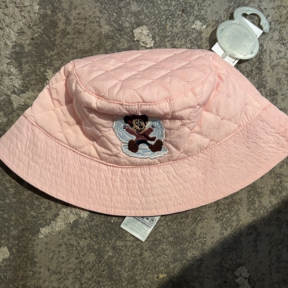 Disney Pink Quilted Kids Hat with Character Embroidery